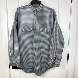 Field Gear Men's Button Down Gray Flannel Long Sleeve Shirt Size XLT  h